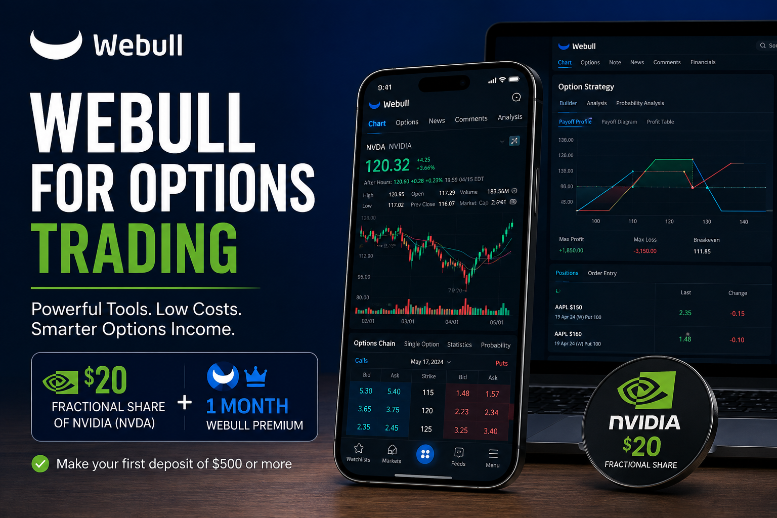 Webull for Options Trading: Get $20 in NVIDIA Stock + Webull Premium